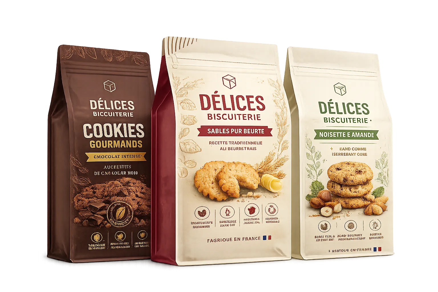 Sachet fond plat pour confiserie
