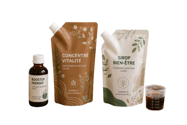 Emballage compléments alimentaires liquides