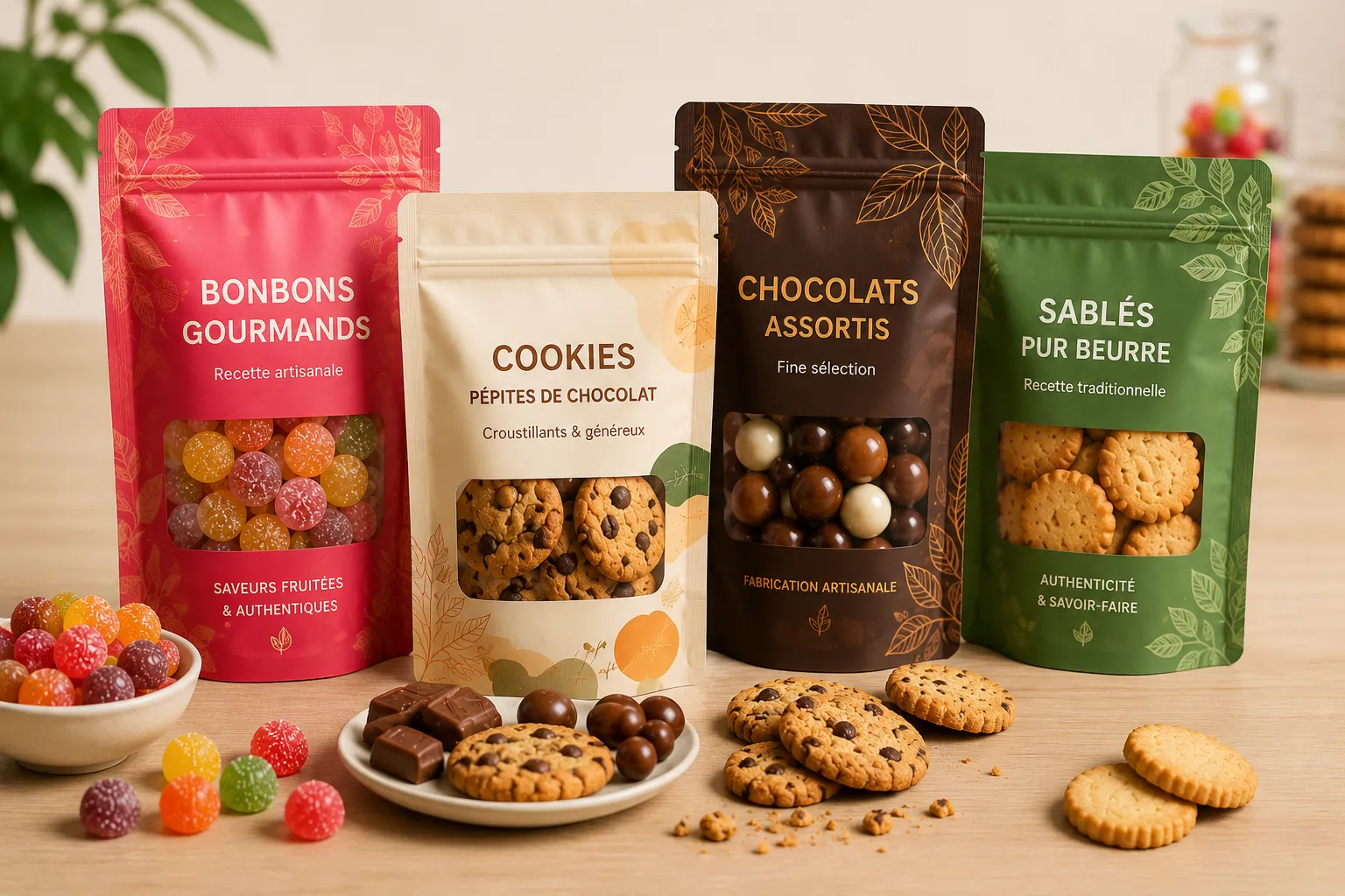 Packaging personnalisé pour confiserie et biscuits